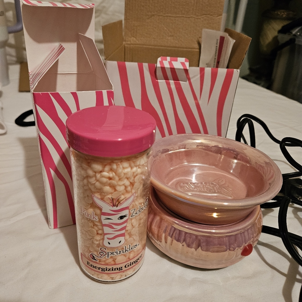 Pink Zebra  Sprinkle warmer and Sprinkles
